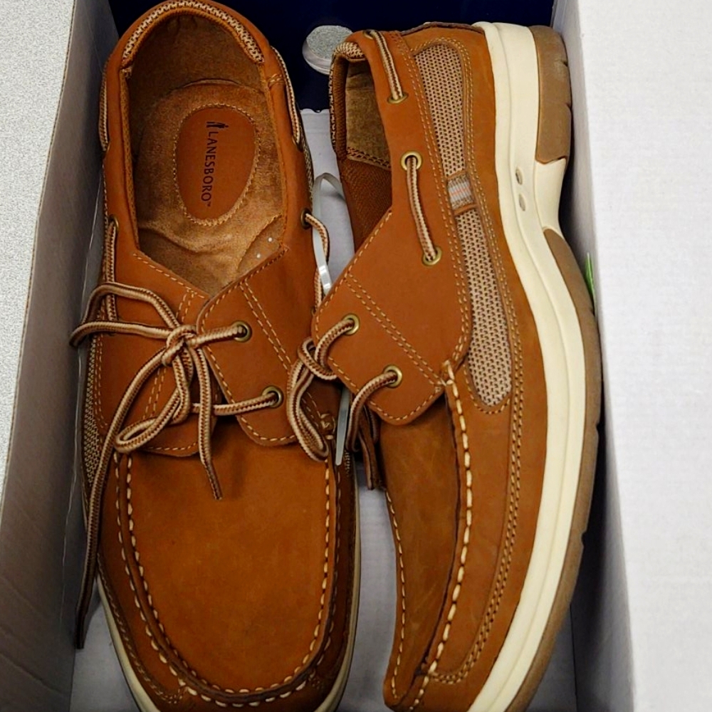 MEN'S LANESBORO BROWN LEATHER BOAT SHOES 13